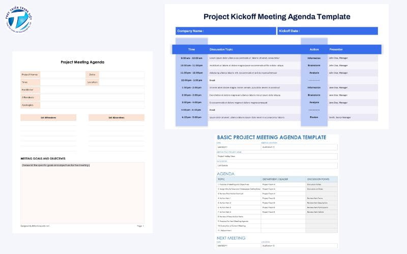 Mẫu Agenda cho dự án
